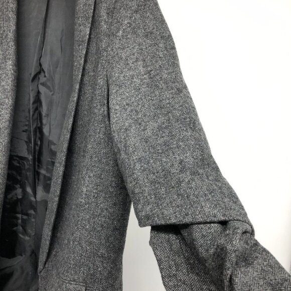 Black Tape Dark Grey Herringbone Open Blazer size L - Picture 9 of 15